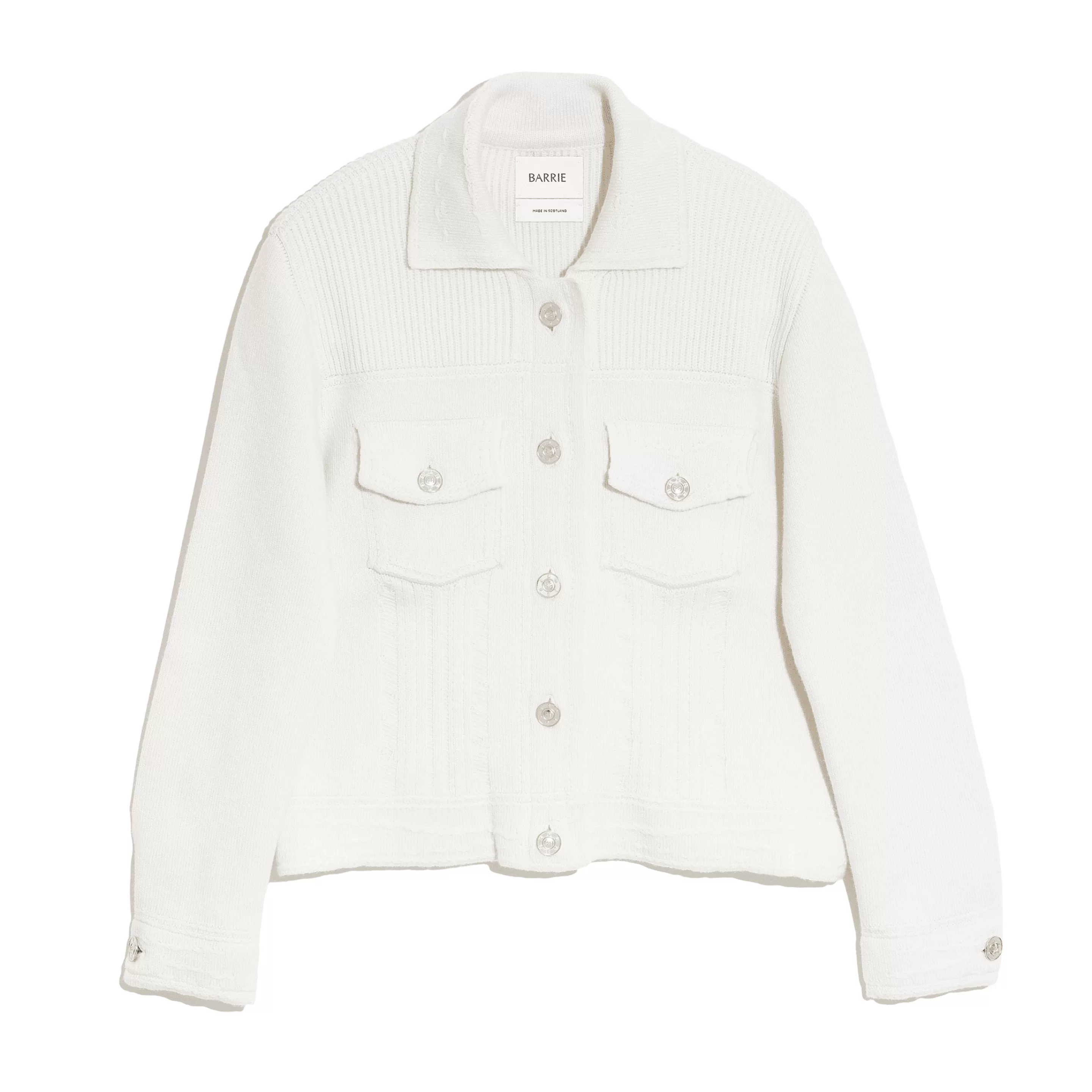 Barrie Denim Fitted Cashmere And Cotton Jacket Clearance