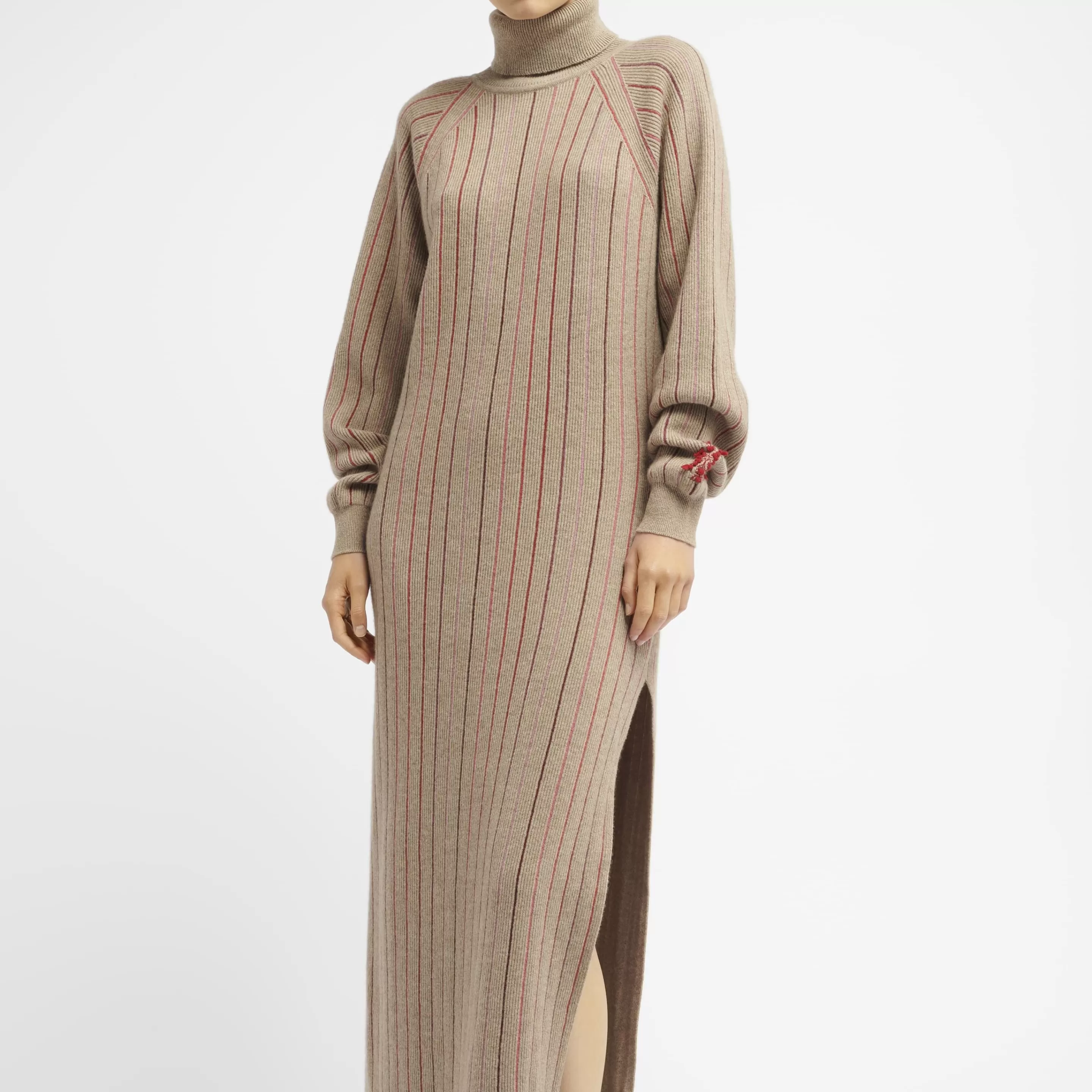 Barrie Maxi Dress In Striped Cashmere Outlet
