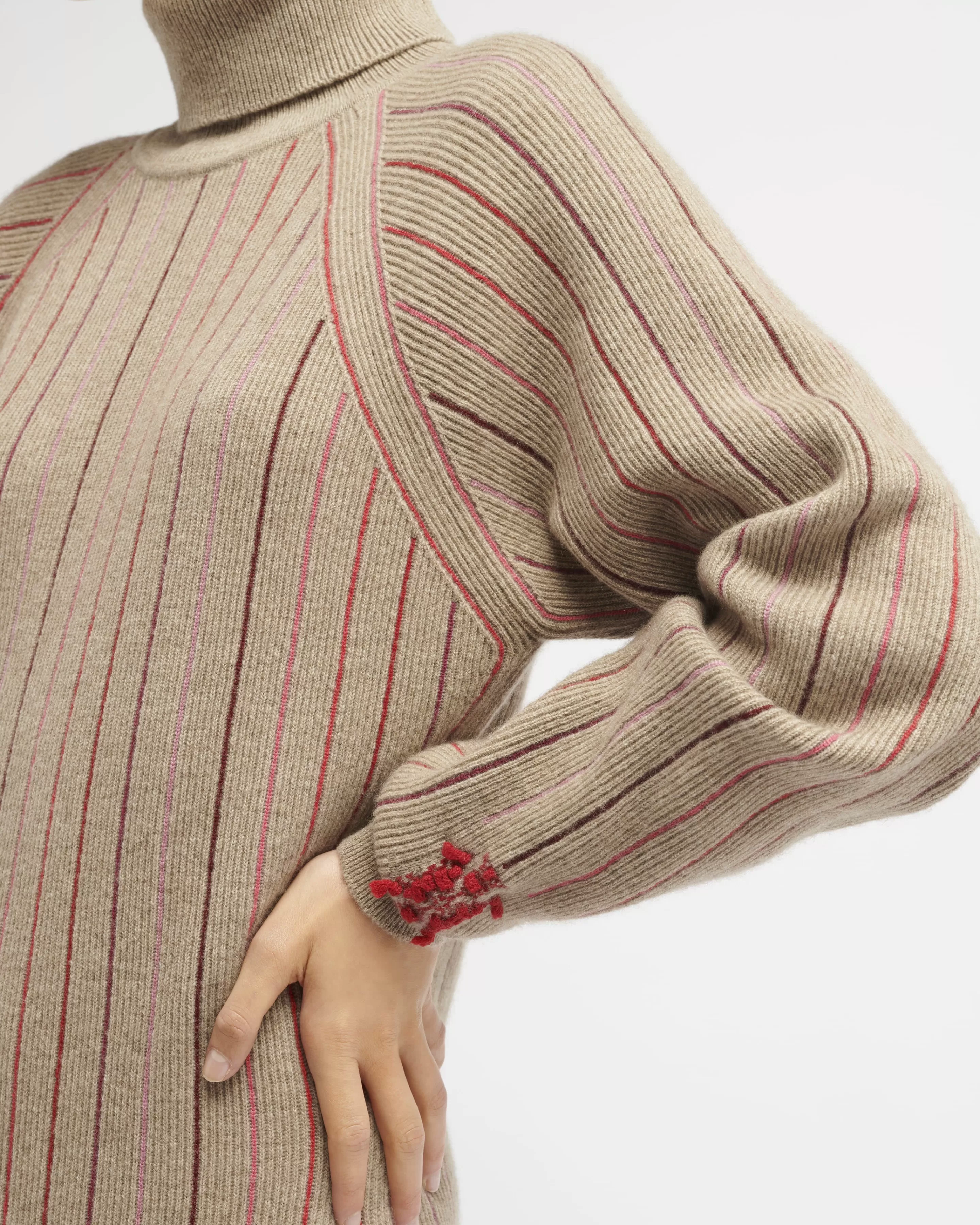 Barrie Maxi Dress In Striped Cashmere Outlet