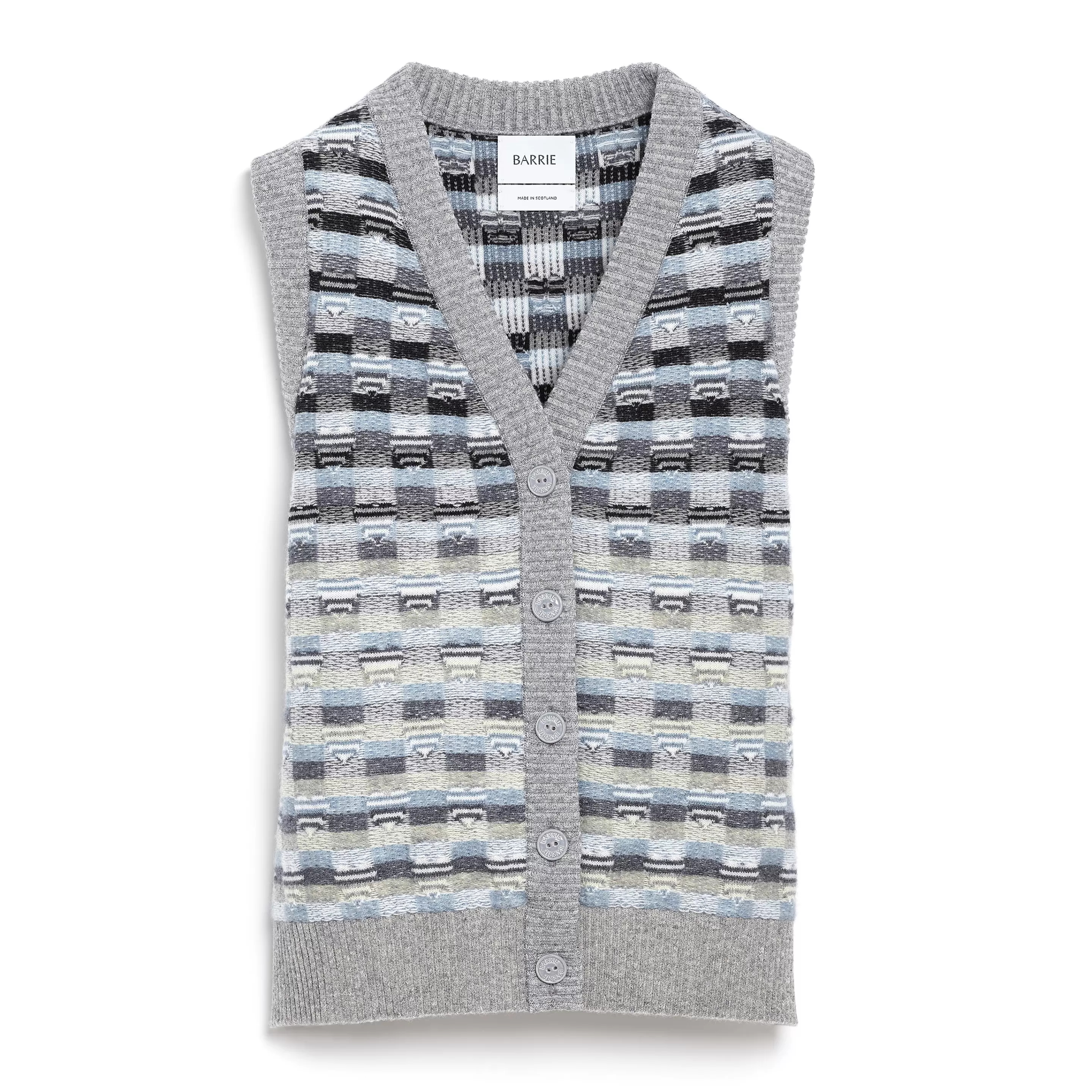 Barrie Sleeveless Top In Cashmere And Wool With A Graphic Motif Cheap